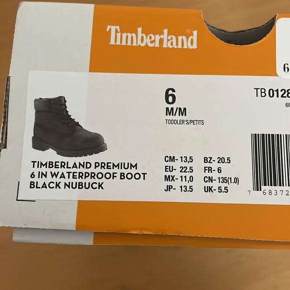 Black timberland 6 in/Toddler worn 1 once never worn after cleaned by offical - Picture 10 of 10